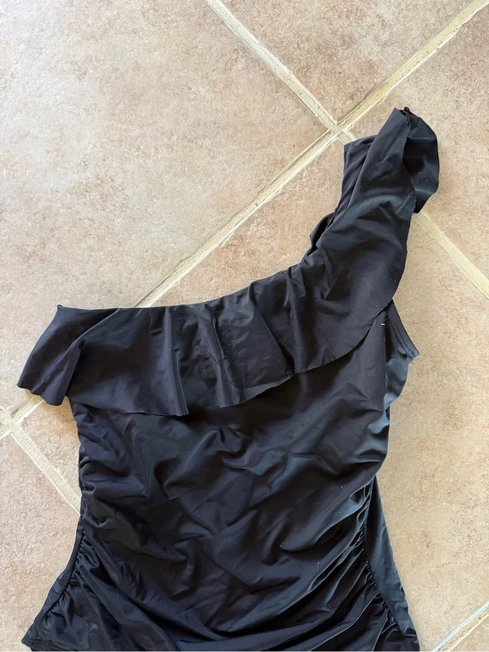 Swimsuit black Hilor brand size 12 one shoulder